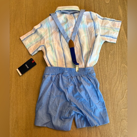 Adorable IZOD Toddler Boy 4 Piece Suspenders Shirt Set l Size: 3T NWT! - Picture 5 of 9